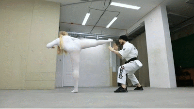 Gloria uses her karate skills against Dirty Beard gang